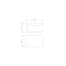 Держатель для туалетной бумаги с полкой WONZON & WOGHAND, Хром (WW-9736)