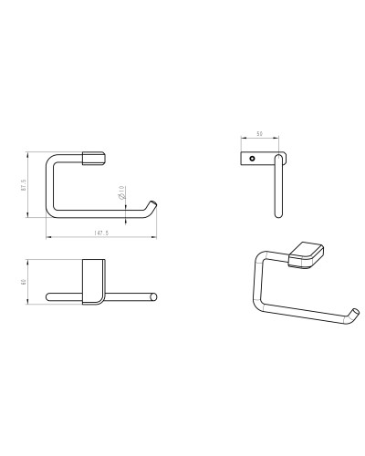 Держатель для туалетной бумаги WONZON & WOGHAND, Хром (WW-V3801-CR)