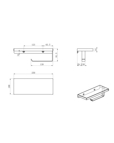 Держатель для туалетной бумаги с полкой WONZON & WOGHAND, Черный матовый (WW-V2801-MB)