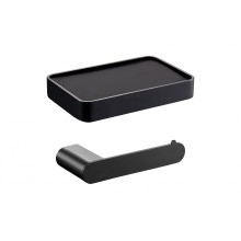 Держатель для туалетной бумаги с полкой WONZON & WOGHAND, Черный (WW-7726)