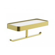 Двойной держатель для туалетной бумаги с полкой WONZON & WOGHAND, Брашированное золото (WW-8356A-BG)