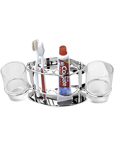 Стакан для зубных щеток Haiba HB101 двойной Хром