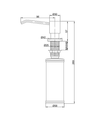 Дозатор для моющего средства Paulmark Rein D002-310 Серый