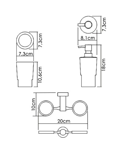 Дозатор для жидкого мыла WasserKRAFT K-28289 со стаканом для зубных щеток Хром Белый