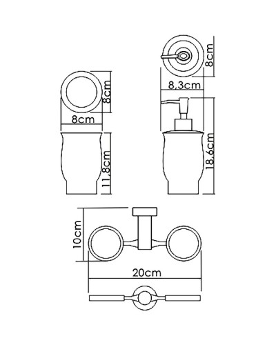 Дозатор для жидкого мыла WasserKRAFT K-24289 со стаканом для зубных щеток Хром Белый
