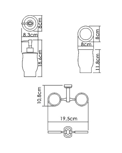Дозатор для жидкого мыла WasserKRAFT K-24189 со стаканом для зубных щеток Хром Белый