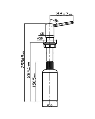 Дозатор черный  Omoikiri OM-02 BL