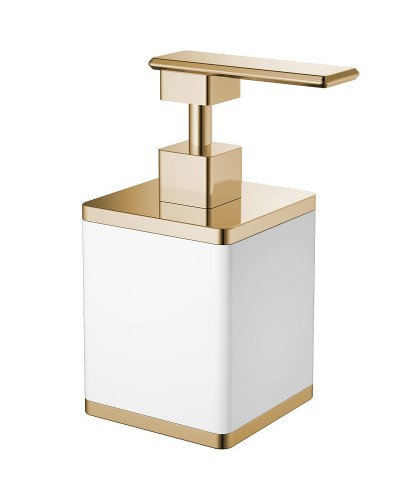 Дозатор для жидкого мыла Boheme 10969-W-G Белый Золото