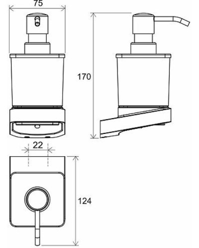 Дозатор для жидкого мыла Ravak 10° X07P559 Черный матовый