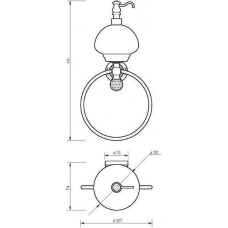 Дозатор для жидкого мыла с кольцом для полотенец Migliore Cristalia 16801 Хром с кристаллом Swarovski