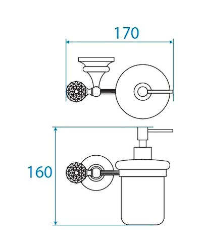 Дозатор для жидкого мыла Cezares Olimp-SOI-01-Sw Хром