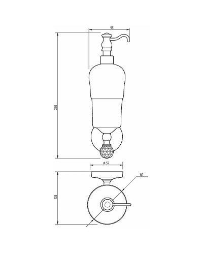 Дозатор для жидкого мыла Migliore Amerida 16596 Золото с кристаллом Swarovski