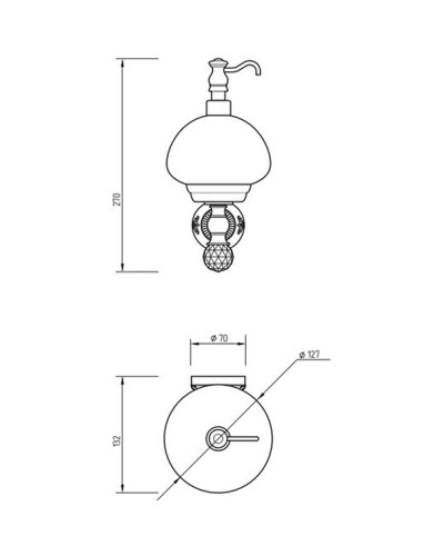 Дозатор для жидкого мыла Migliore Cristalia 16830 Золото с кристаллом Swarovski