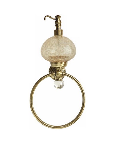 Дозатор для жидкого мыла с кольцом для полотенец Migliore Cristalia 16769 Бронза с кристаллом Swarovski