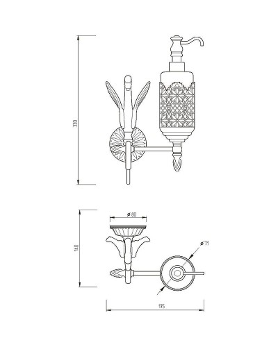 Дозатор для жидкого мыла Migliore Luxor 26165 Золото