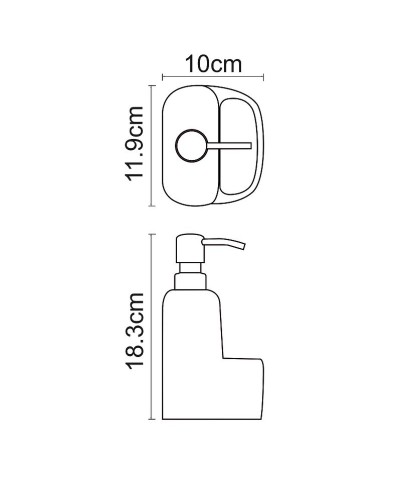 Дозатор для жидкого мыла WasserKRAFT K-8499BLACK с емкостью для губки Черный матовый