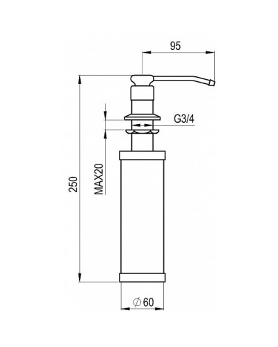 Дозатор для жидкого мыла Granula алюминиум 01Dal