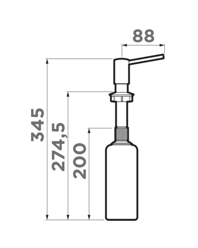 Дозатор 500 мл Omoikiri OM-02 GB графит 4995026