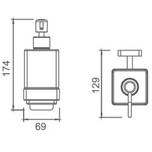 Дозатор 200 мл AltroBagno Quadro AltroBagnoQuadro080403Cr