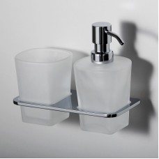 Дозатор для жидкого мыла WasserKRAFT Leine K-5089 со стаканом для зубных щеток Хром