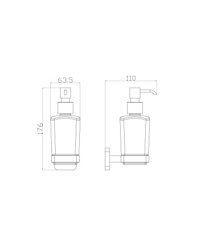 Дозатор мыла WONZON & WOGHAND, Хром (WW-6633)