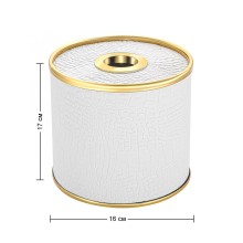Салфетница Geralis S-KWG CROCO белая, кант золото