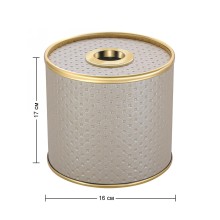 Салфетница Geralis S-PLG PUNTO бежевая, кант золото