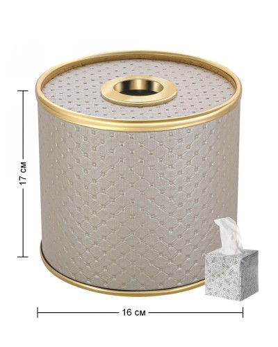 Салфетница Geralis S-PLG PUNTO бежевая, кант золото