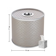 Салфетница Geralis S-PLH PUNTO бежевая, кант хром