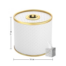 Салфетница Geralis S-PWG PUNTO белая, кант золото