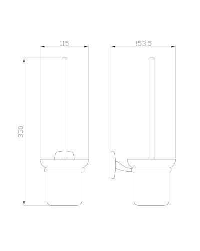 Туалетный ершик в комплекте WONZON & WOGHAND, Хром (WW-1901)