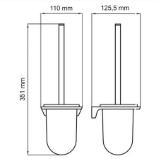 Ершик для унитаза WasserKRAFT Aisch K-5927 Золото матовое
