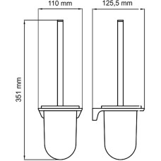 Ершик для унитаза WasserKRAFT Wiese K-8927 Оружейная сталь