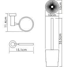 Ершик для унитаза WasserKRAFT K-28227 Хром Белый