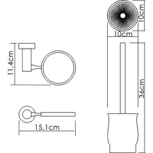Ершик для унитаза WasserKRAFT K-24227 Хром Белый