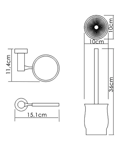 Ершик для унитаза WasserKRAFT K-24227 Хром Белый