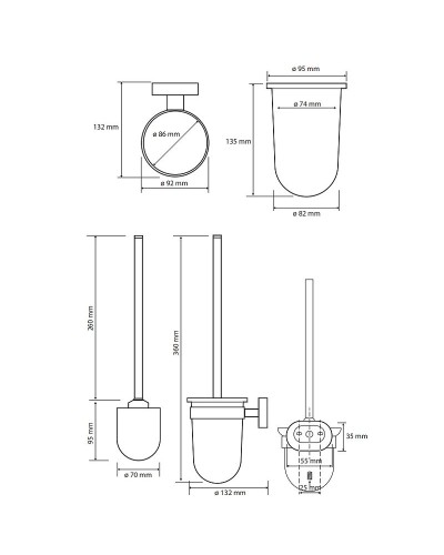 Ершик для унитаза Bemeta Oval 118413011 Хром