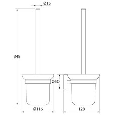 Туалетный ёршик подвесной хром/белый IDDIS Calipso CALMBG0I47