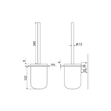 Ершик для унитаза Excellent Kobo DOEX.1705CR Хром
