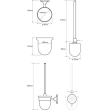 Ершик для унитаза Bemeta Retro Gold and Сhrom 144213018 Золото Хром
