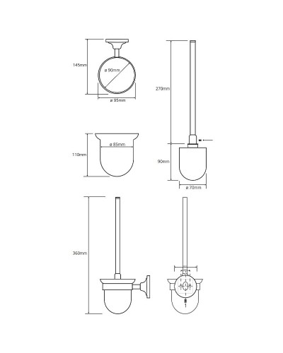 Ершик для унитаза Bemeta Retro chrom 144313012 Хром