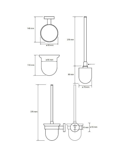 Ершик для унитаза Bemeta Hematit 159113017 Антрацит глянец
