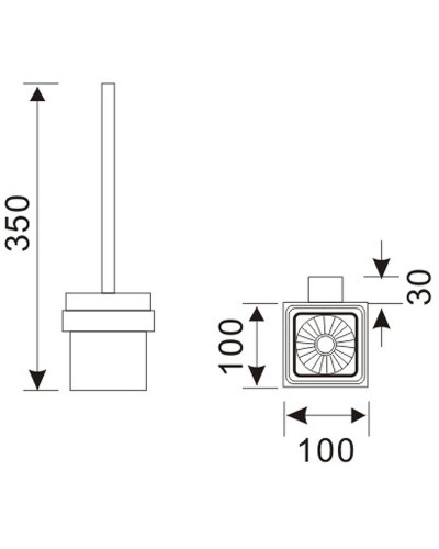 Ершик для унитаза Orans P-7207 7207pols Черный матовый