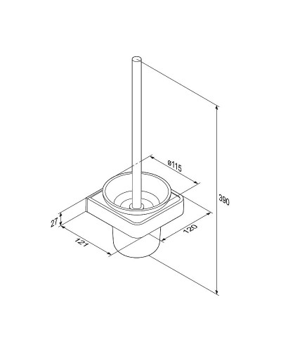 Ершик для унитаза Damixa Jupiter DA7733300 Черный Хром