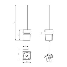 Ершик для унитаза Boheme Q 10954-MG Золото матовое