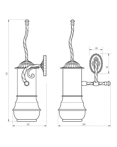 Ершик для унитаза Migliore Edera 16915 Хром