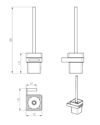 Ершик для унитаза Boheme Q 10954-B Черный