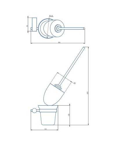 Ершик для унитаза Haiba HB8410-7 Черный матовый
