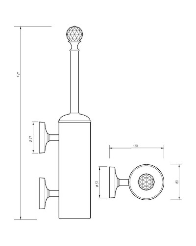 Ершик для унитаза Migliore Amerida 16561 Бронза с кристаллом Swarovski