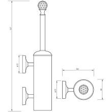 Ершик для унитаза Migliore Amerida 16598 Золото с кристаллом Swarovski